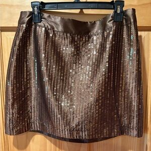 Gap Sequin Brown mini Skirt size 8 women’s NWT